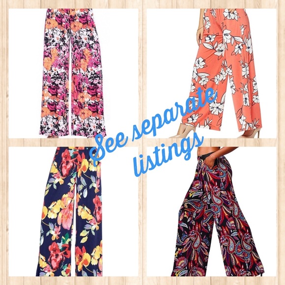 💼   Striped Wide Leg Pants ~ 16 styles / prints - Picture 7 of 9